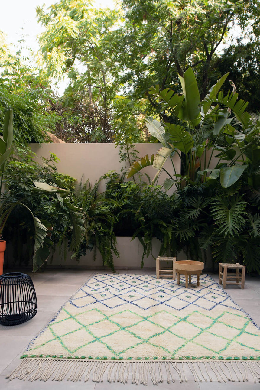 Tapis berbere authentique marocain laine Majorelle - AFKliving