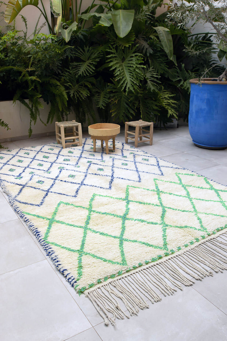 Tapis berbere authentique marocain laine Majorelle - AFKliving