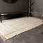 Tapis berbere authentique marocain laine noir blanc Elbadi - AFKliving