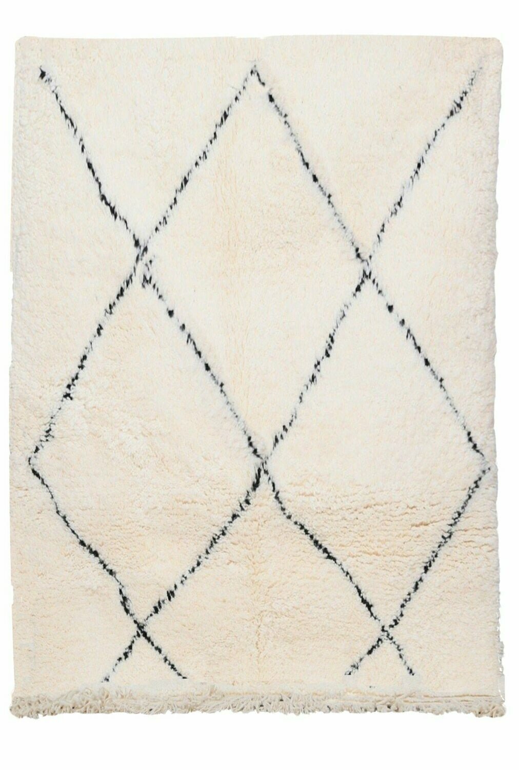 Authentic Moroccan Berber rug wool black white Kchacha AFKliving