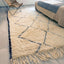 Tapis berbere authentique marocain laine noir blanc Semmarine - AFKliving
