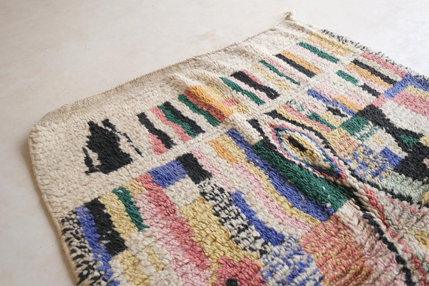 Tapis Berbere marocain pure laine 116 x 168 cm VENDU - AFKliving