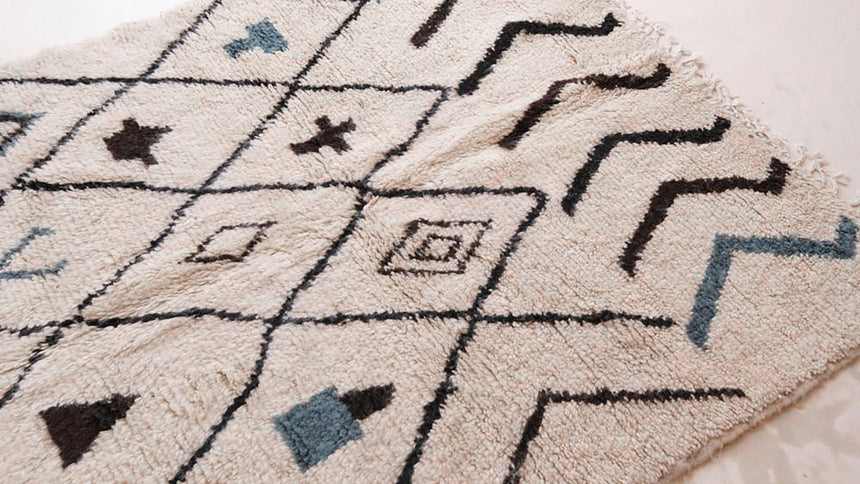 Tapis Berbere marocain pure laine 144 x 265 cm - AFKliving