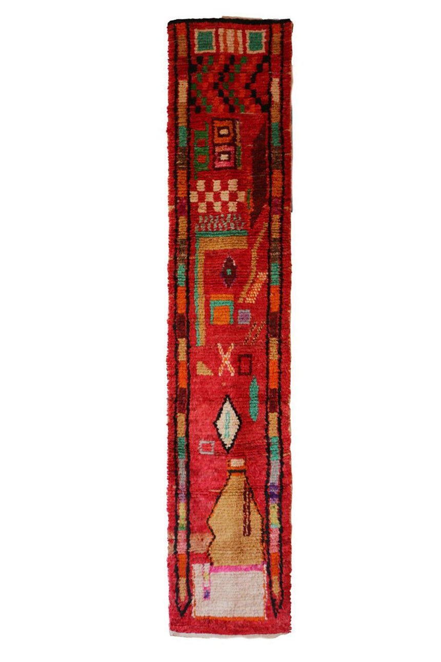 Tapis de couloir Berbere marocain pure laine 67 x 344 cm - AFKliving