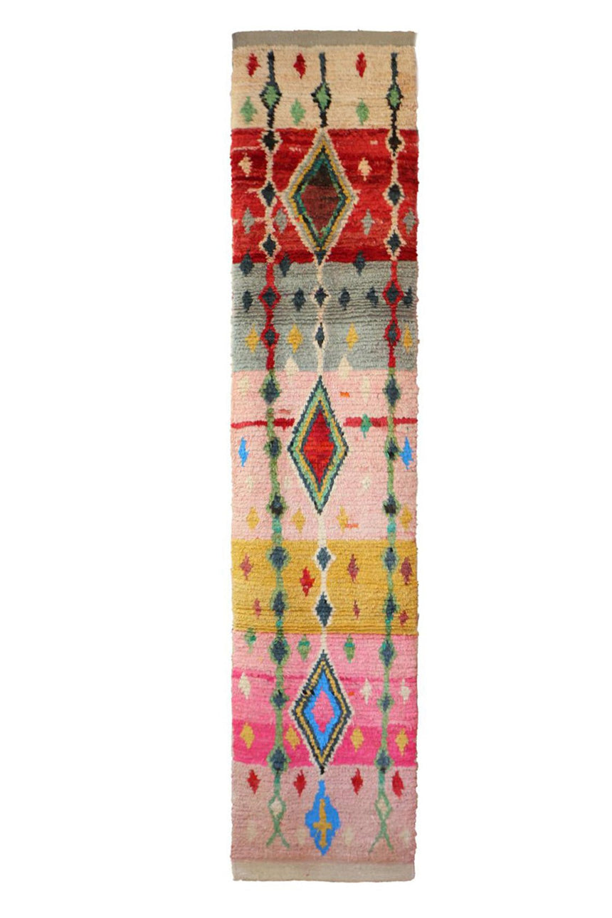 Tapis de couloir Berbere marocain pure laine 71 x 339 cm - AFKliving