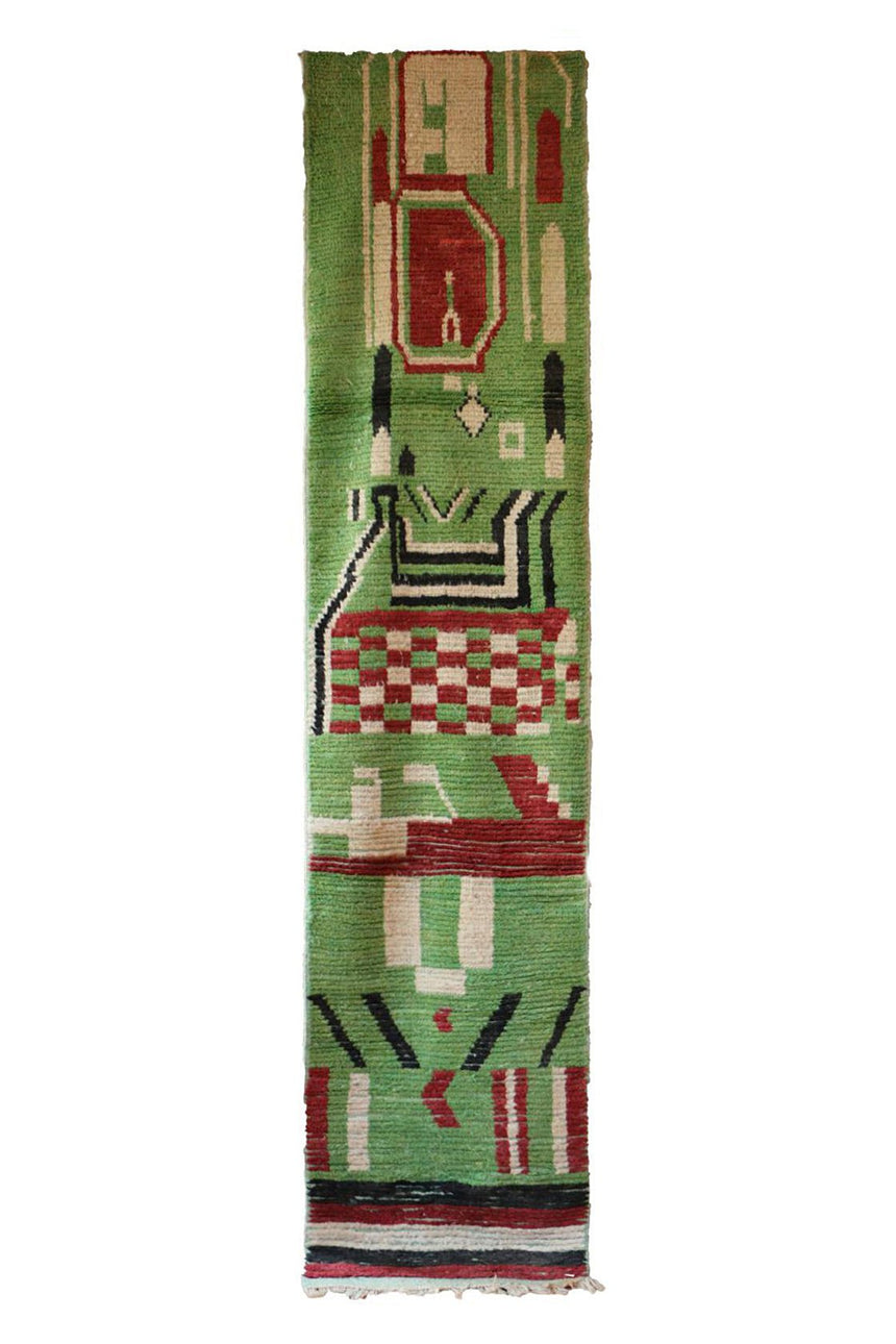 Tapis de couloir Berbere marocain pure laine 74 x 351 cm - AFKliving