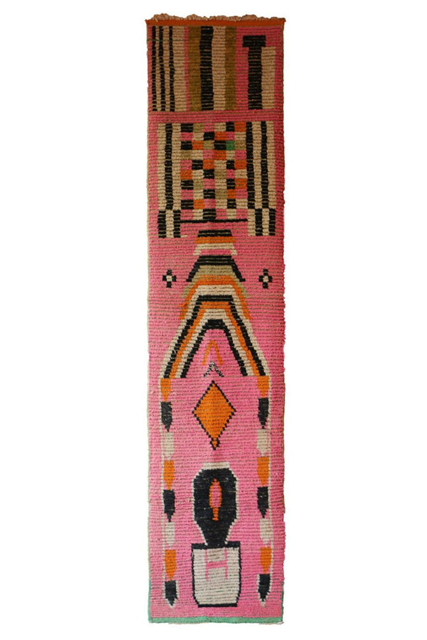Tapis de couloir Berbere marocain pure laine 76 x 355 cm - AFKliving