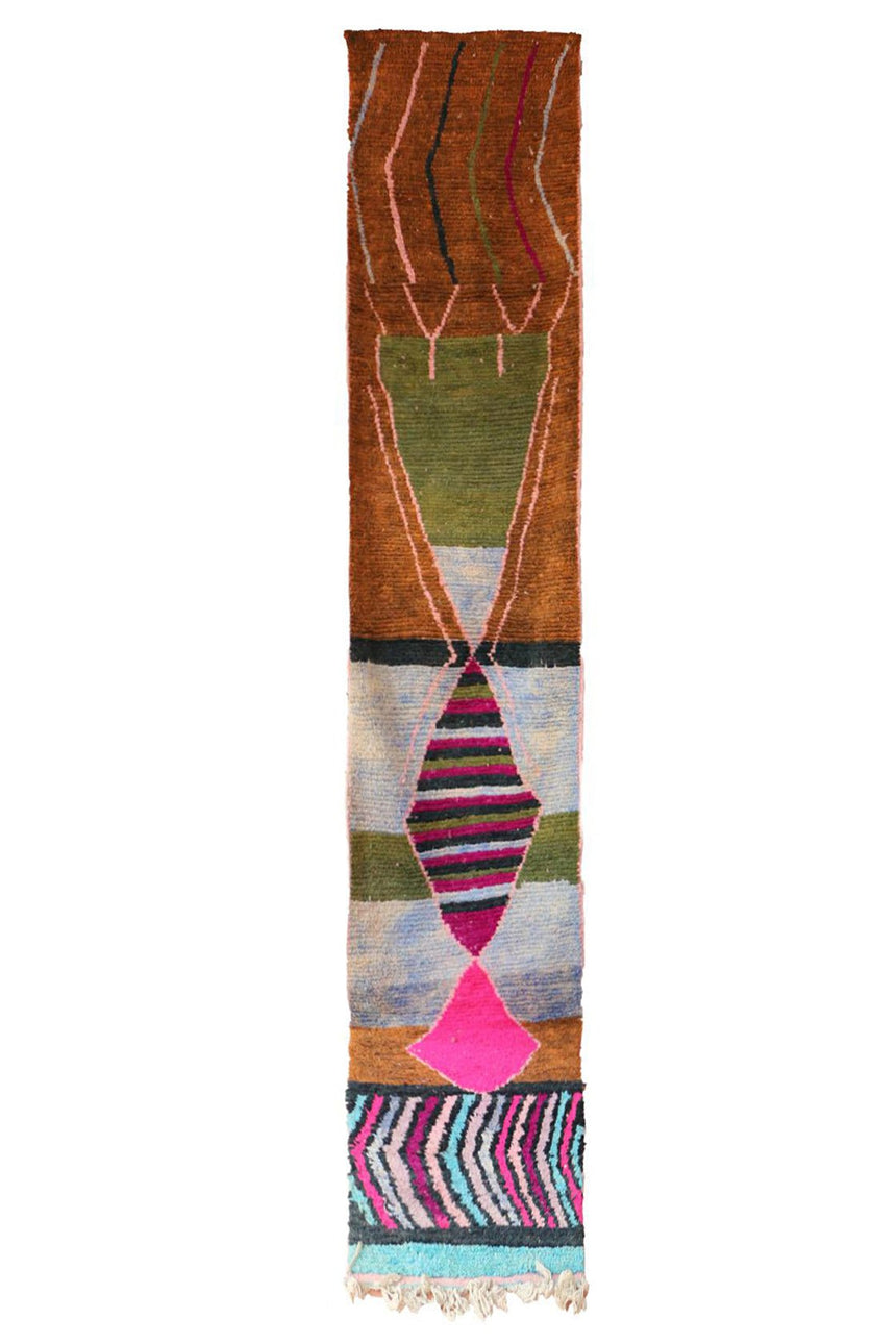 Tapis de couloir Berbere marocain pure laine 78 x 371 cm - AFKliving