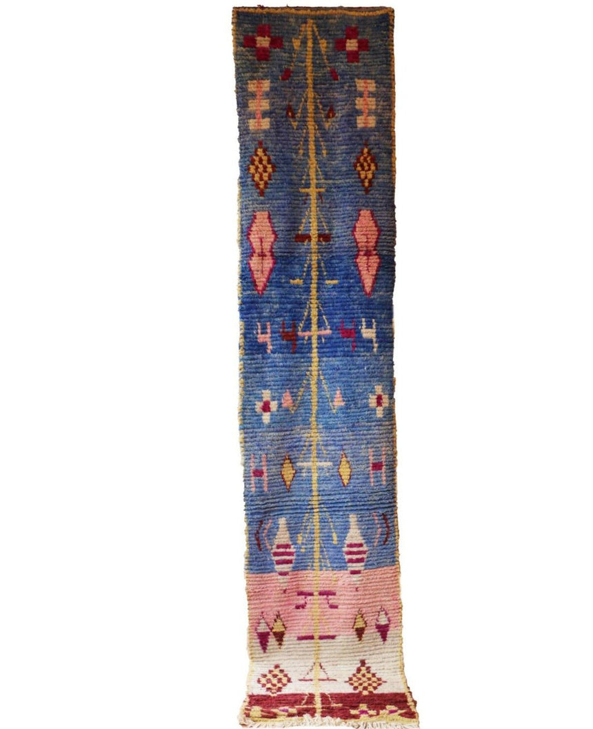 Tapis de couloir Berbere marocain pure laine 81 x 383 cm - AFKliving