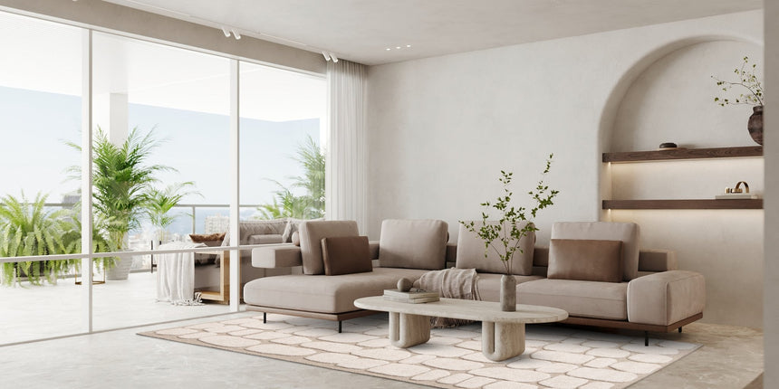 Tapis en relief style japandi GALET - AFKliving