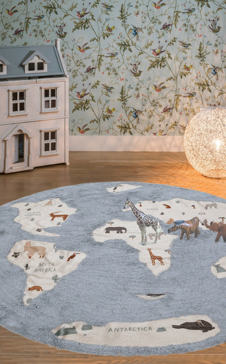 Tapis enfant lavable MONDE - AFKliving