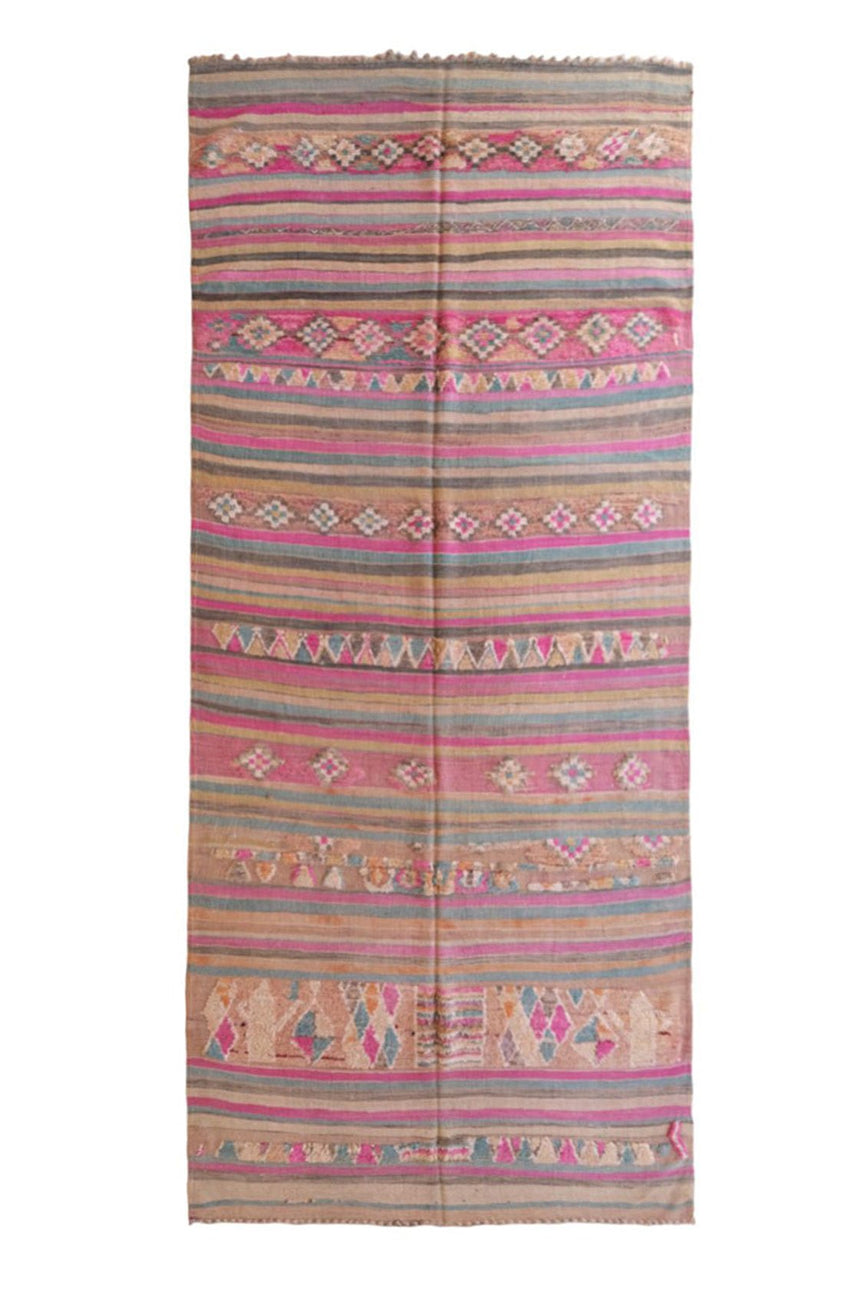 Tapis Kilim Berbere marocain pure laine 155 x 363 cm - AFKliving