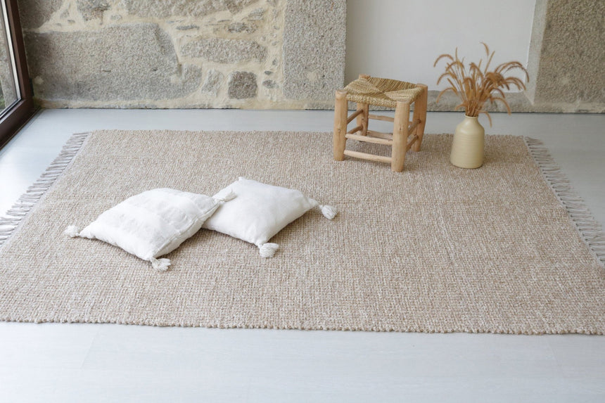 Tapis naturel en coton recyclé tissé à la main - AFKliving