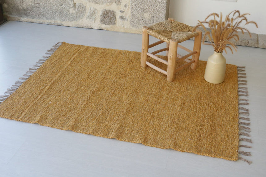 Tapis naturel en coton recyclé tissé à la main - AFKliving