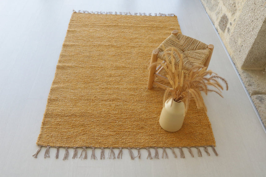 Tapis naturel en coton recyclé tissé à la main - AFKliving