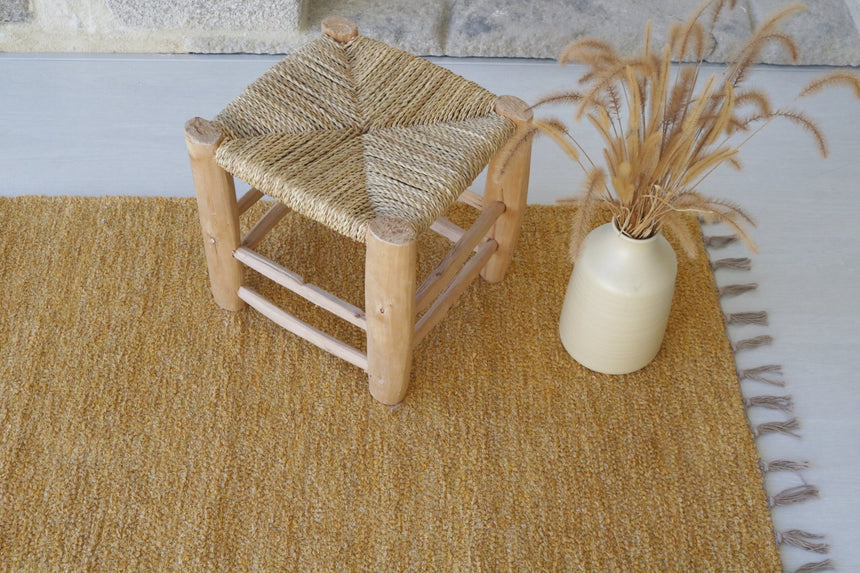 Tapis naturel en coton recyclé tissé à la main - AFKliving