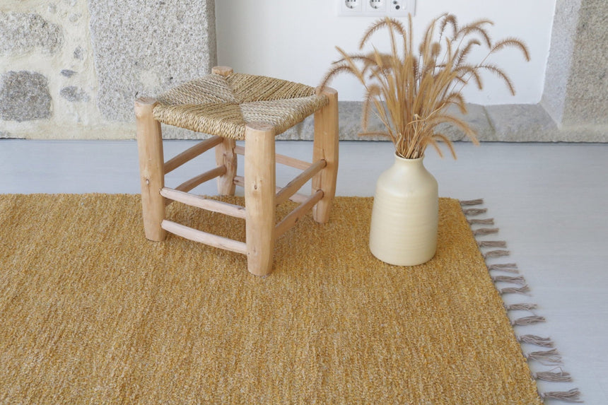 Tapis naturel en coton recyclé tissé à la main - AFKliving