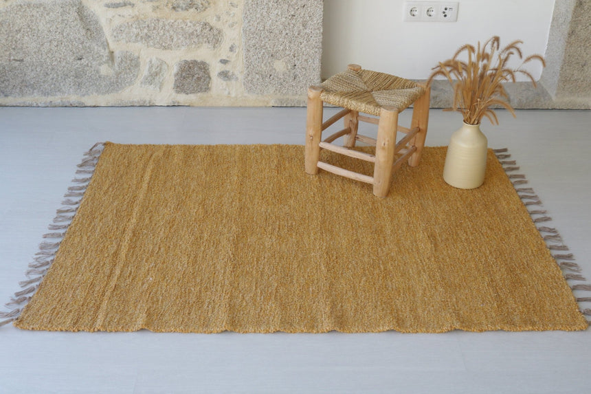 Tapis naturel en coton recyclé tissé à la main - AFKliving