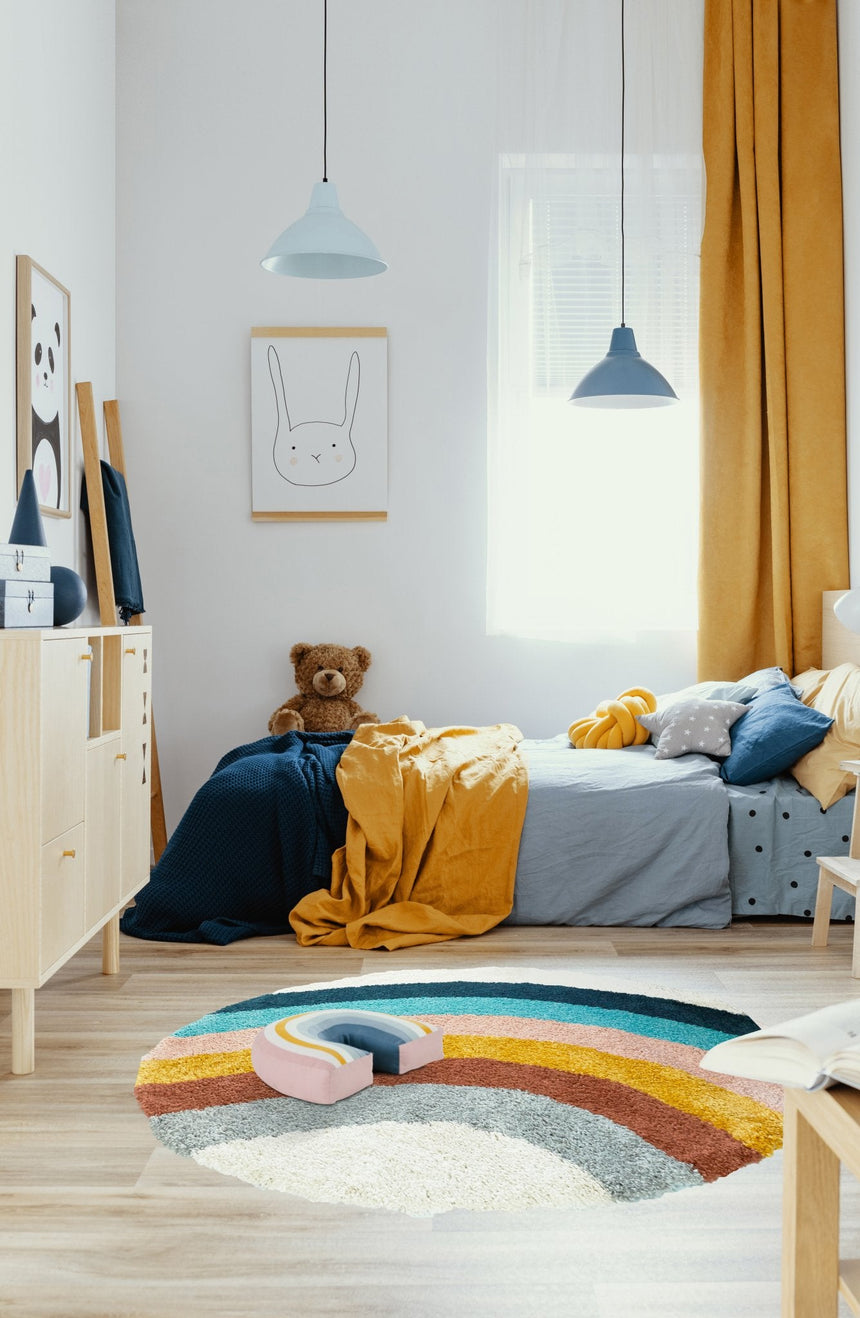 Tapis rond enfant à poil haut doux et confortable COLORS - AFKliving