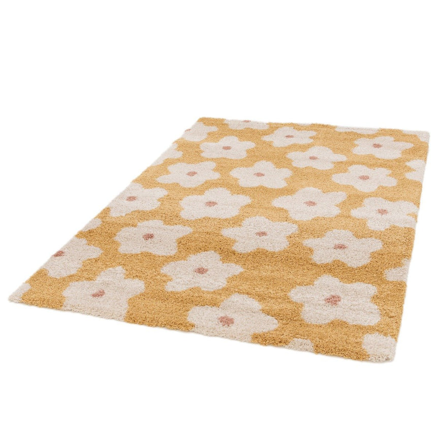Tapis shaggy épais et confortable FLEURS - AFKliving