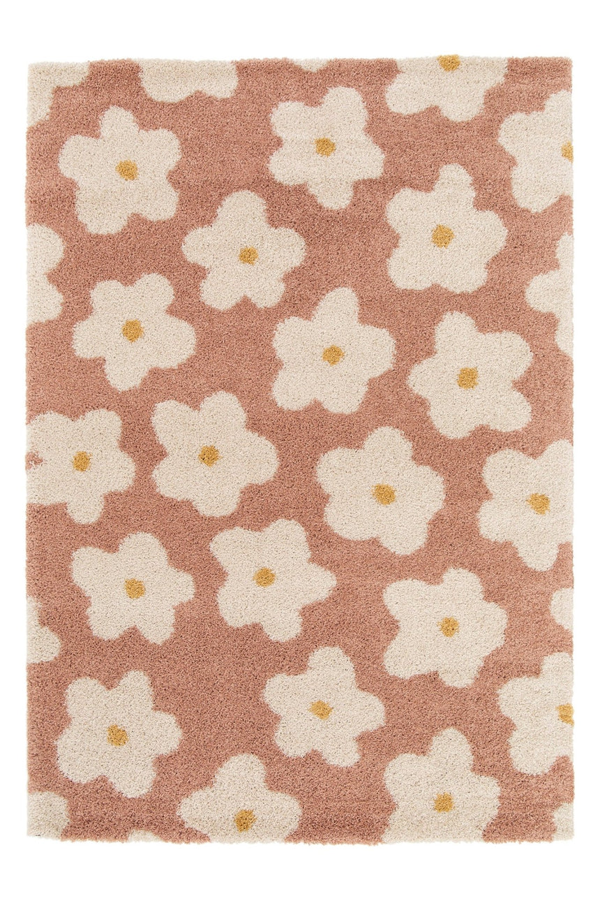 Tapis shaggy épais et confortable FLEURS - AFKliving