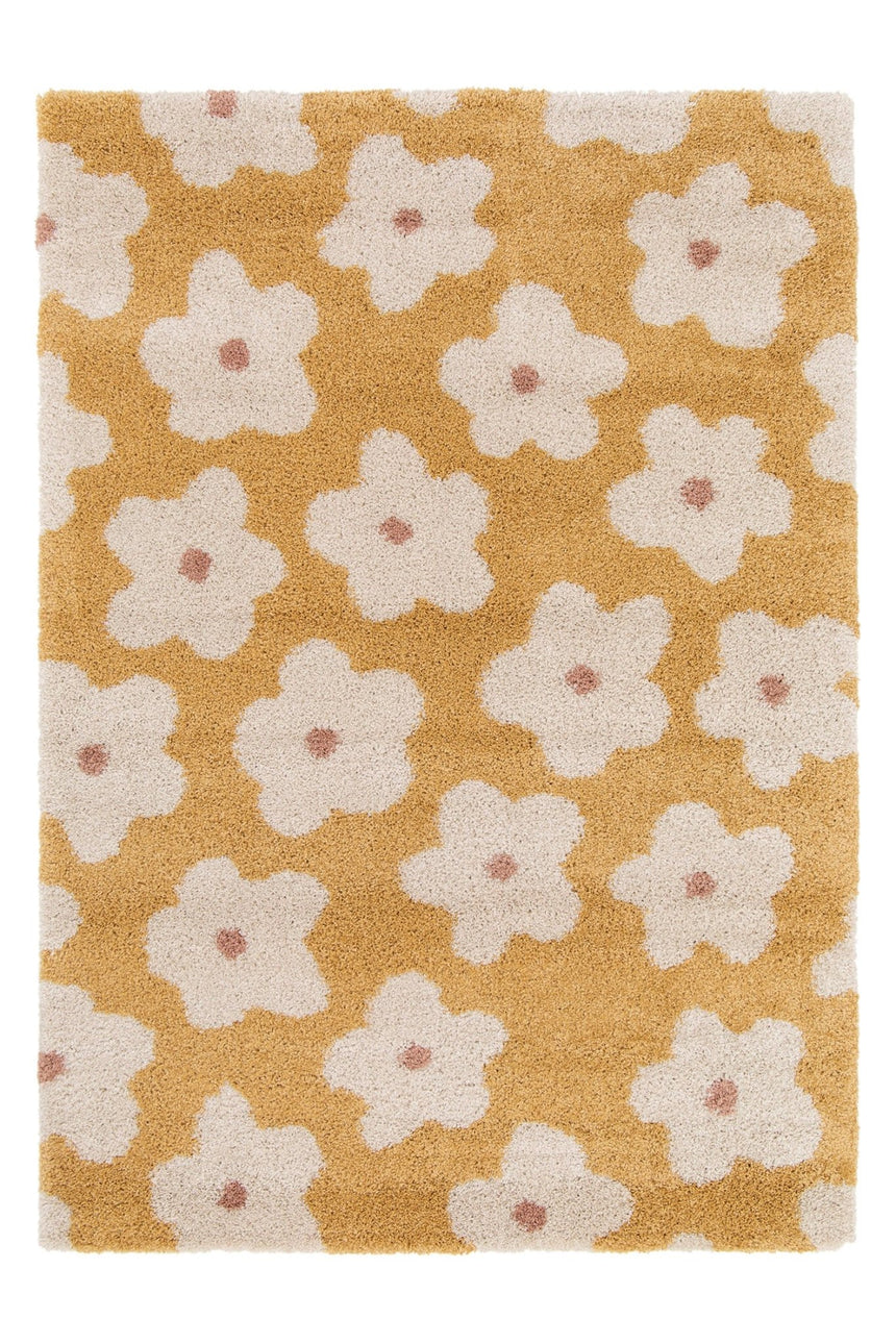 Tapis shaggy épais et confortable FLEURS - AFKliving