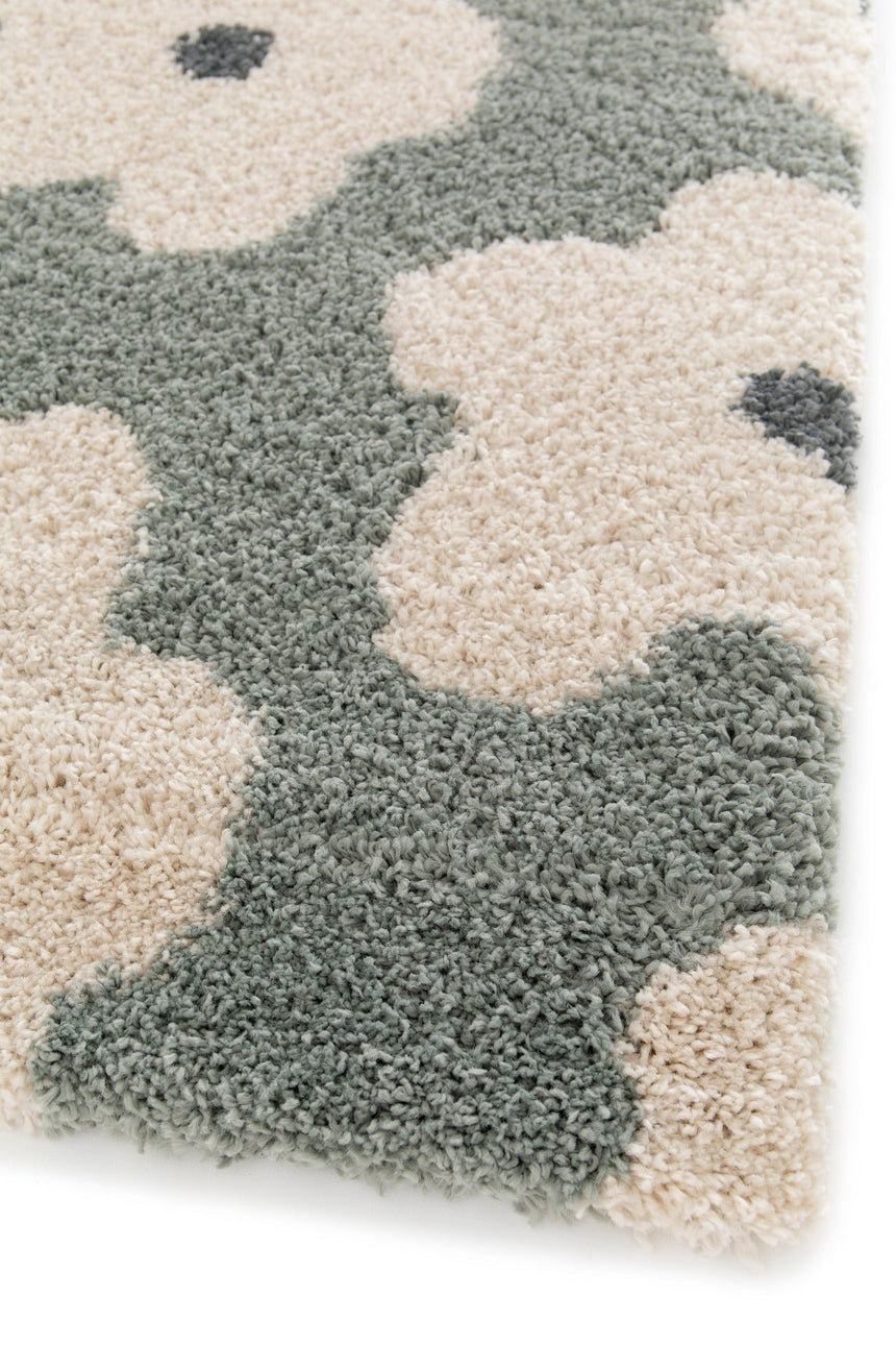 Tapis shaggy épais et confortable FLEURS - AFKliving