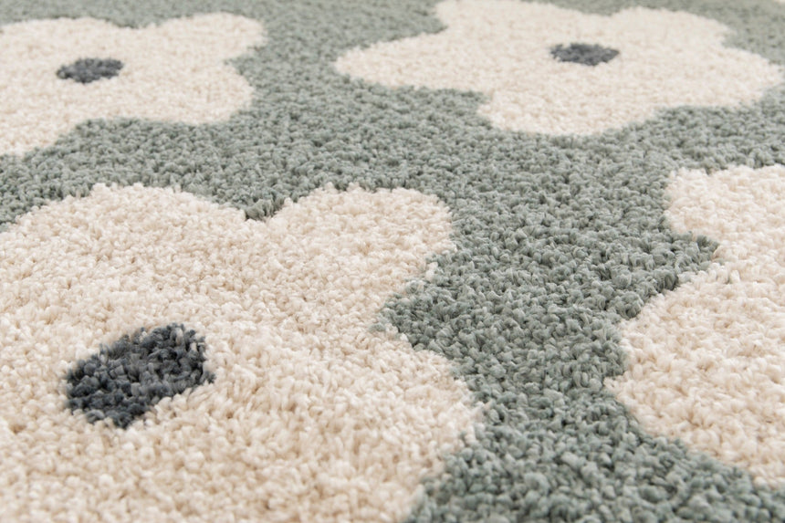 Tapis shaggy épais et confortable FLEURS - AFKliving