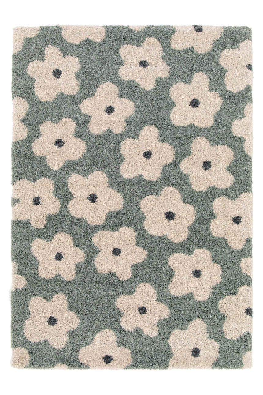 Tapis shaggy épais et confortable FLEURS - AFKliving