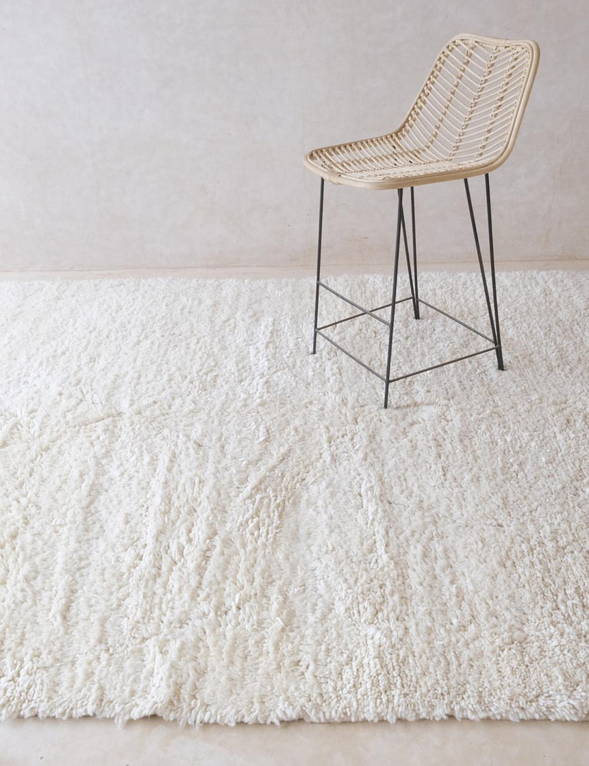 Tapis berbère épuré pour intérieur moderne en laine 198 x 280 cm