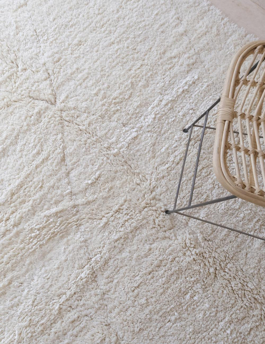 Tapis berbère épuré pour intérieur moderne en laine 198 x 280 cm