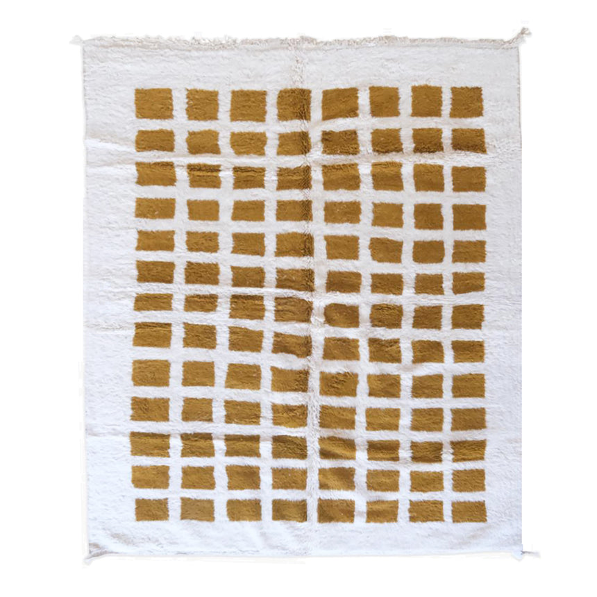Moroccan Berber rug in checked wool - custom rug