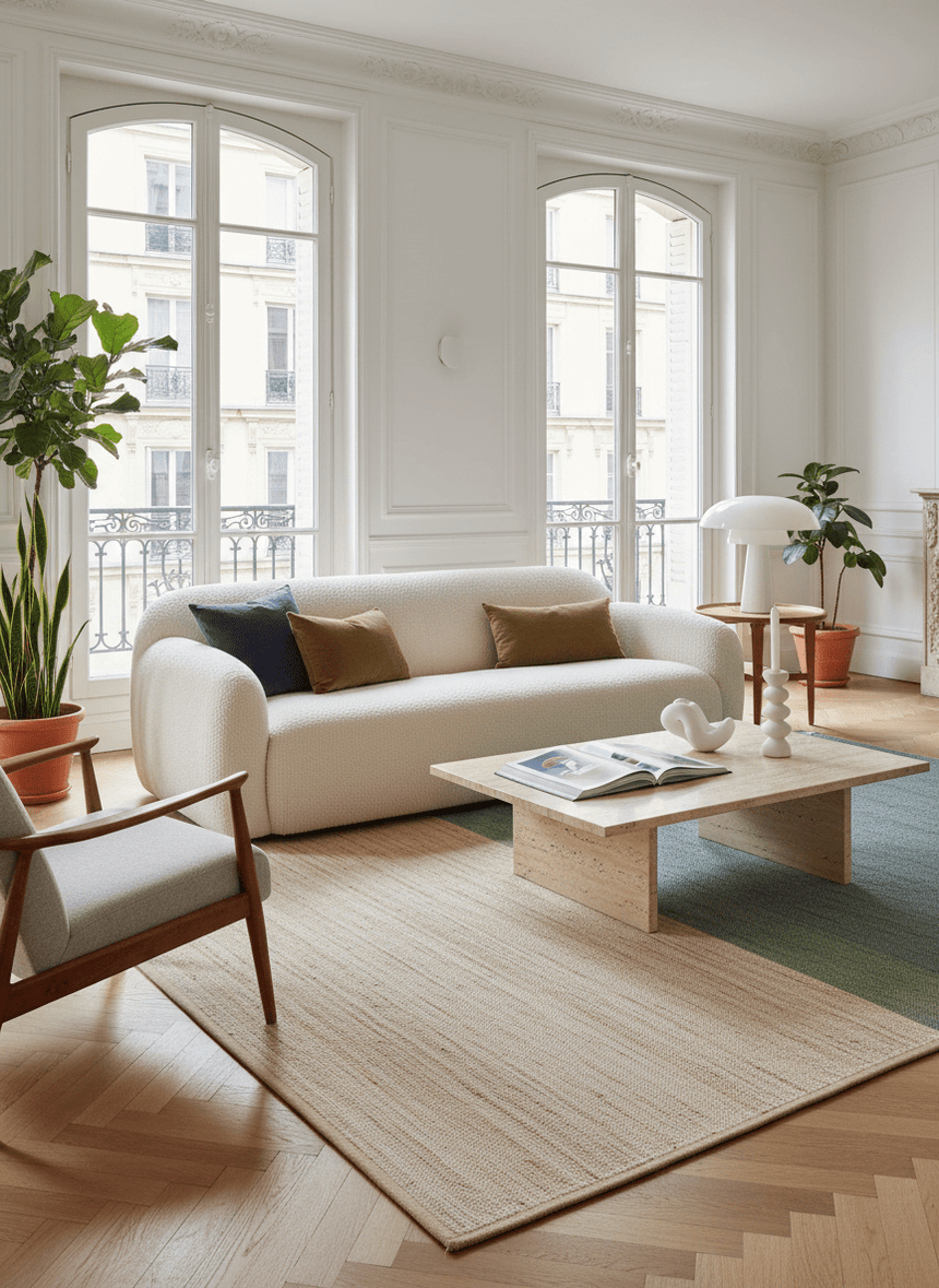 Tapis design en jute tissé main BANDOL