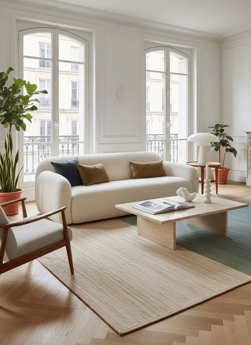 Tapis design en jute tissé main BANDOL