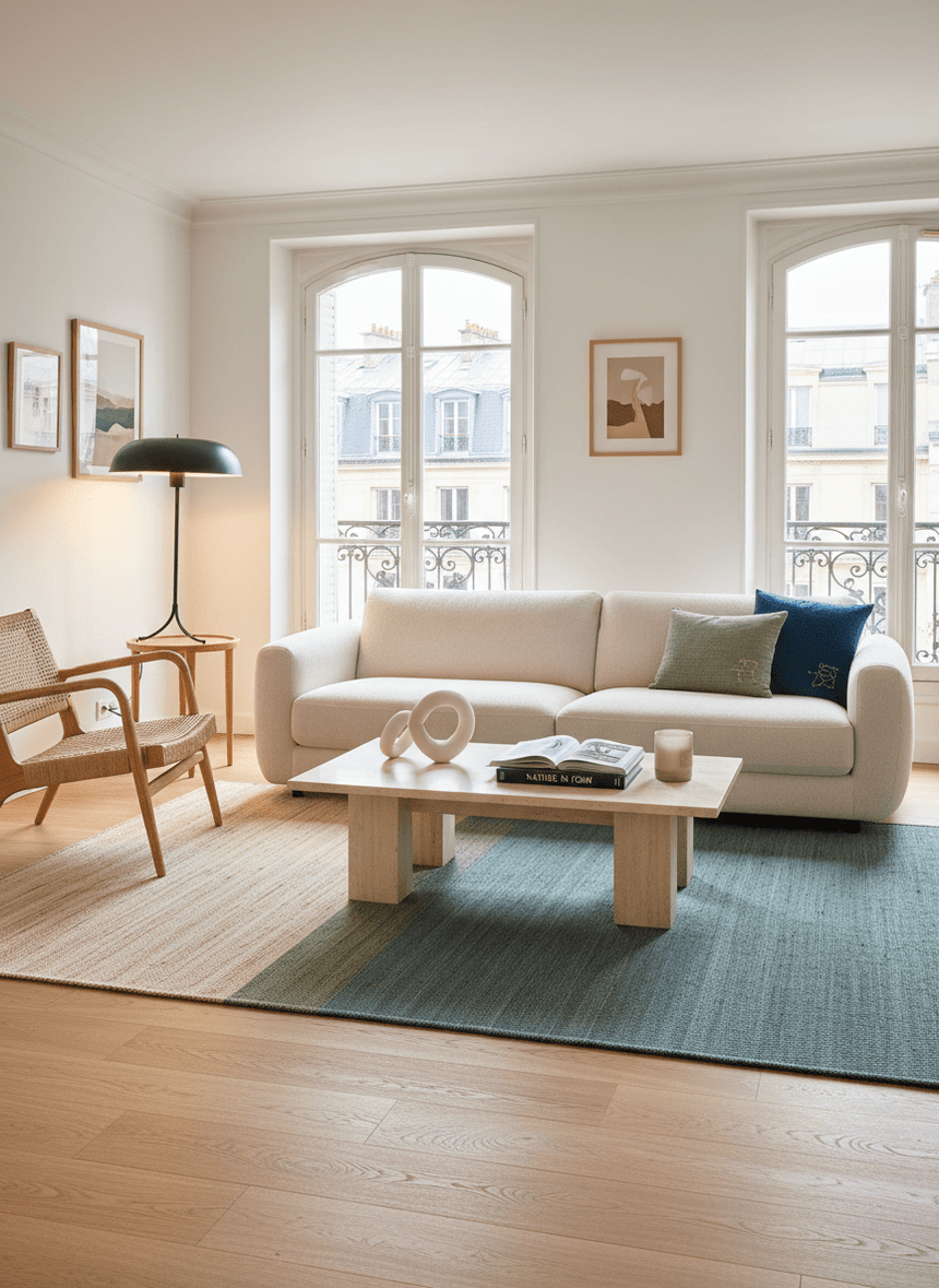 Tapis design en jute tissé main BANDOL