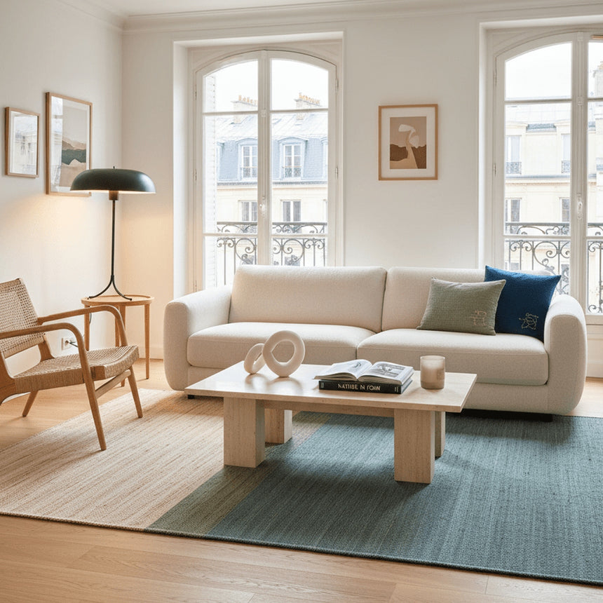Tapis design en jute tissé main BANDOL