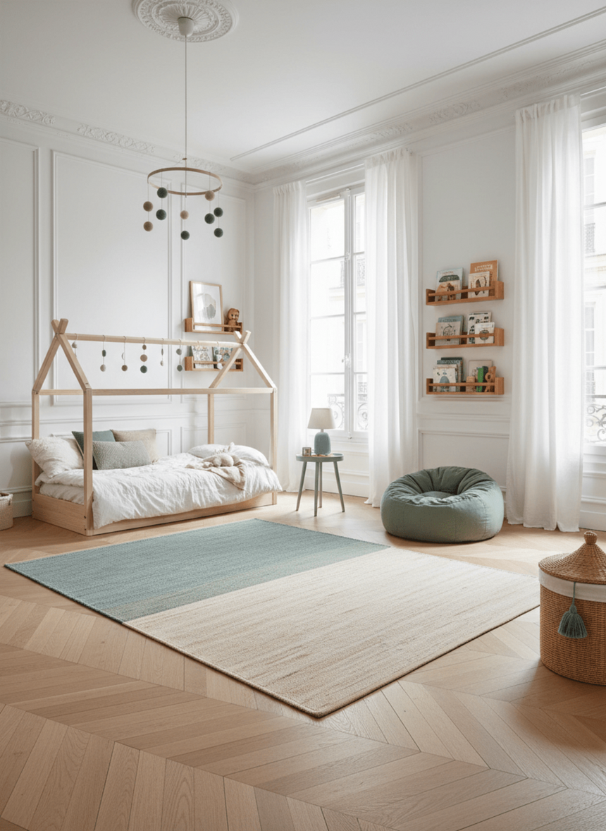 Tapis design en jute tissé main BANDOL