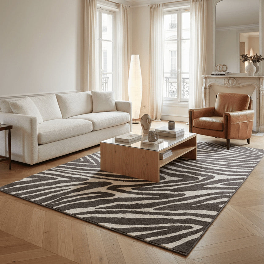 Tapis super doux effet zèbre BUFFON