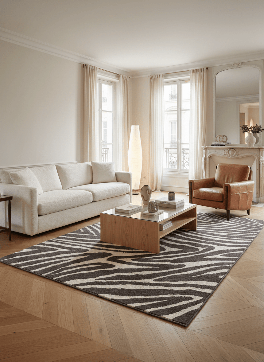 Super soft zebra effect rug BUFFON