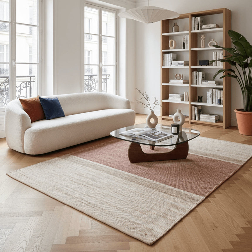 Tapis design en jute tissé main CIGALE