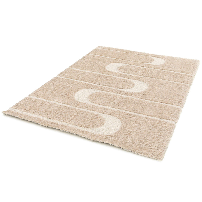 Tapis doux et épais en polyester recyclé effet relief CALLIGRAMME