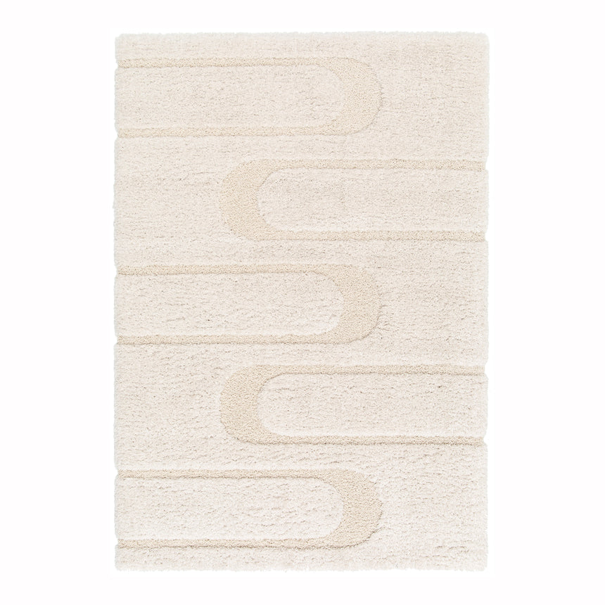 Soft and thick embossed rug in recycled polyester CALLIGRAMME