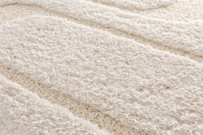 Soft and thick embossed rug in recycled polyester CALLIGRAMME