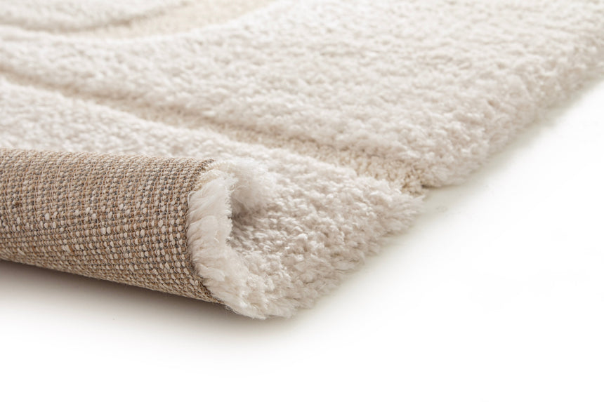 Soft and thick embossed rug in recycled polyester CALLIGRAMME