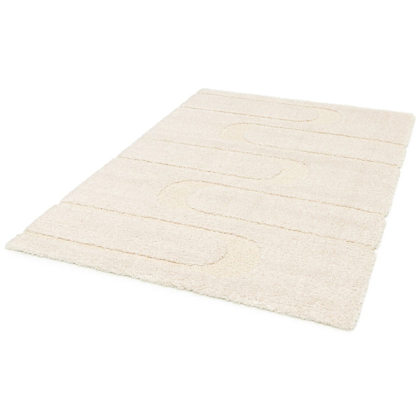 Soft and thick embossed rug in recycled polyester CALLIGRAMME