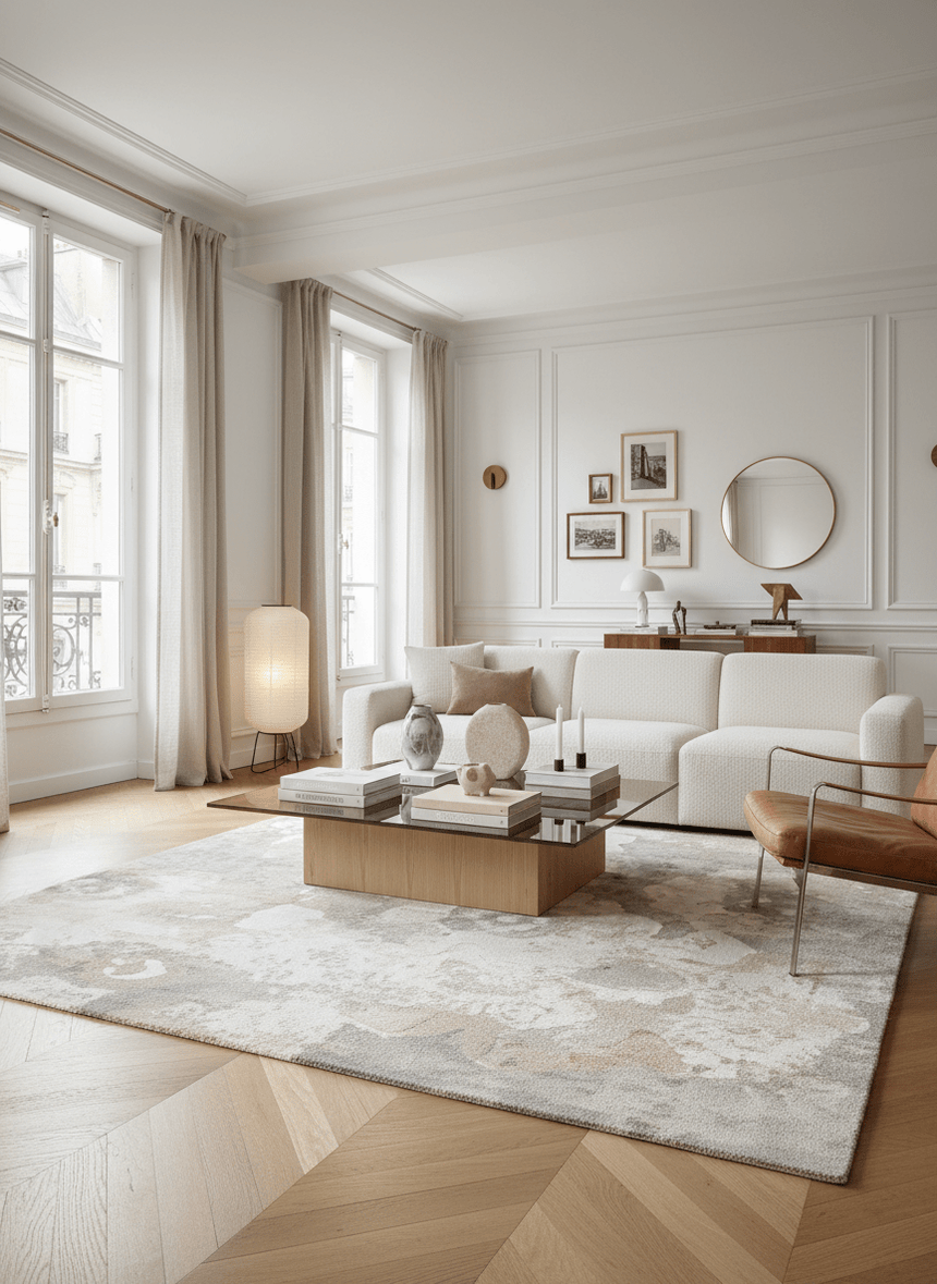 Very soft FRESCO abstract design rug