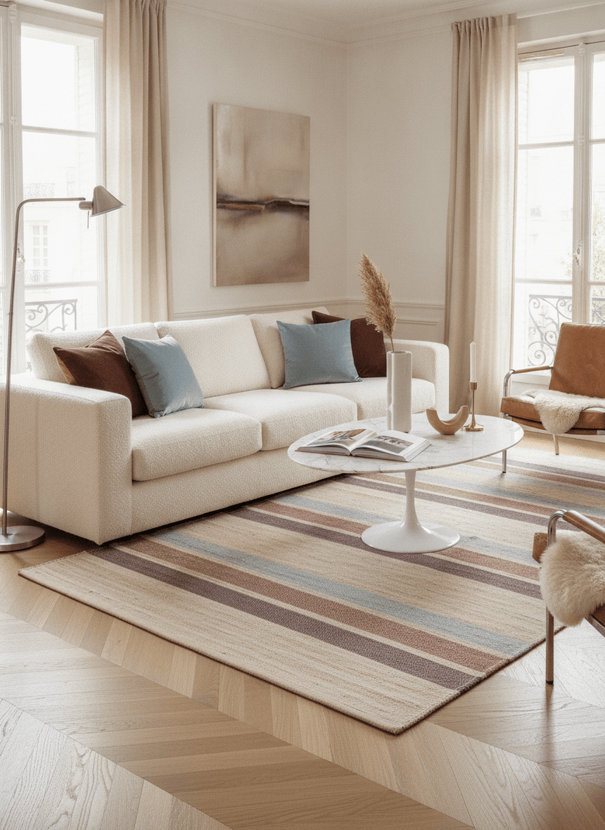 Tapis design en jute tissé main GARRIGUE