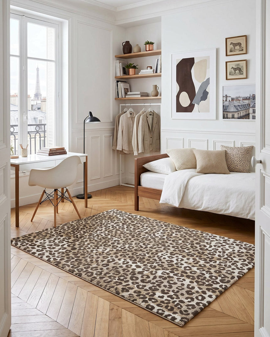 Tapis doux au design léopard KAROO