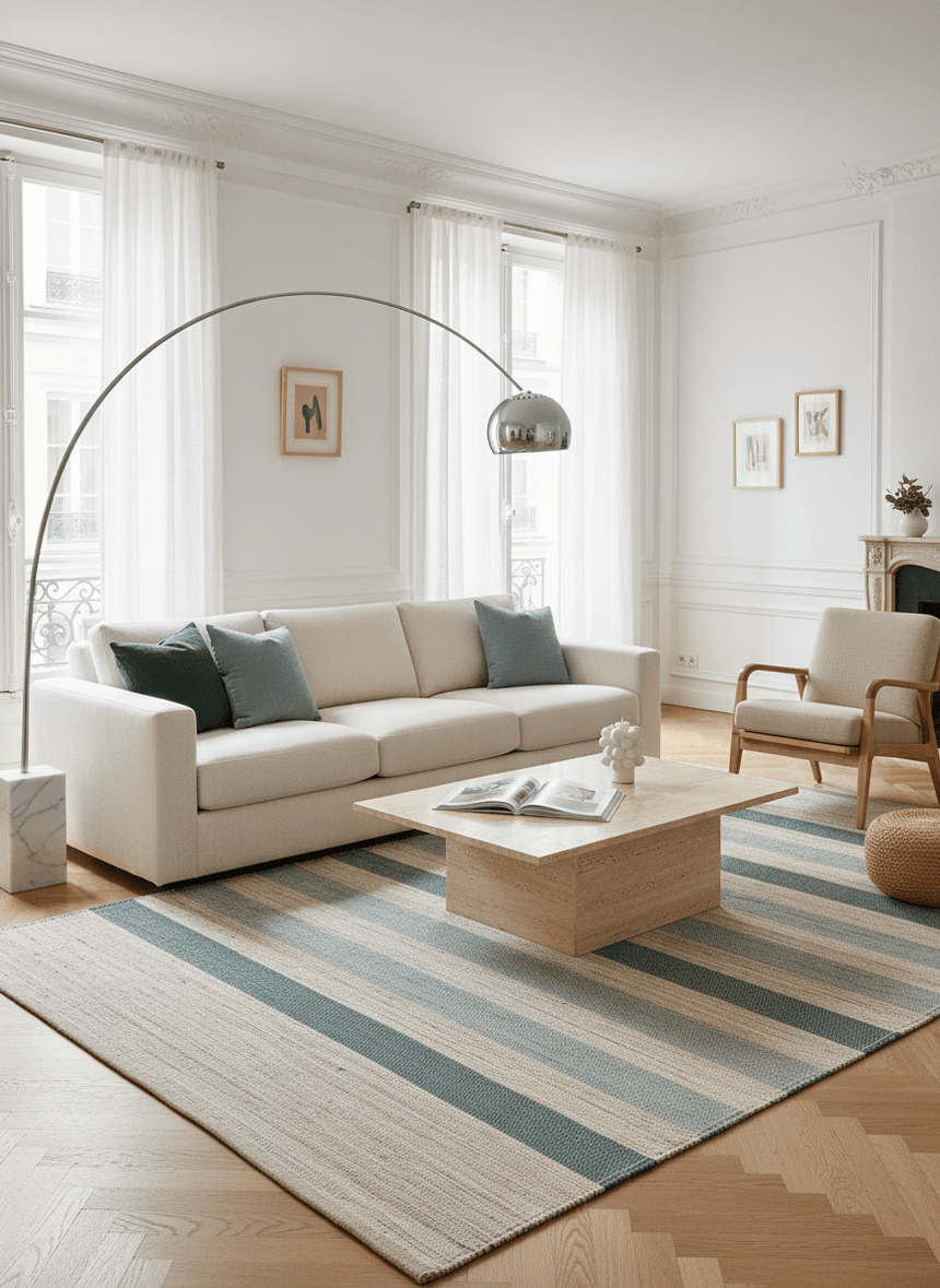 Tapis design en jute tissé main MISTRAL