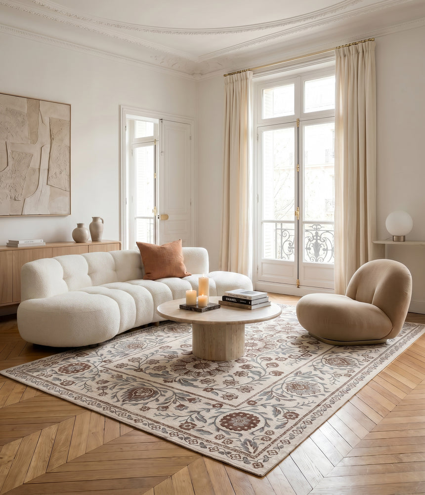 Tapis design en fibres recyclées MONCEAU
